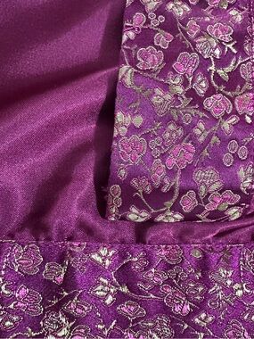 Delta Burke - Fushia - 3X - Night Gown Kimono Robe with Belt & Floral Accents